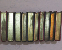Load image into Gallery viewer, Miniature Series boxed set 10 finely bound miniature books. Oscar Wilde; Oliver Goldsmith; Thomas Gray; Edgar A. Poe; Rudyard Kipling; Omar Khayyam; John G. Whittier; Elizabeth B. Browning; Oliver Goldsmith; James R. Lowell. Thomas Y. Crowell Co. N.Y.1911