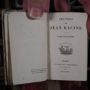 Oeuvres de Jean Racine. >>MINIATURE FRENCH CLASSIC<< Racine, Jean. Publication Date: 1826 CONDITION: VERY GOOD