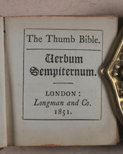 Load image into Gallery viewer, Thumb Bible. Verbum Sempiternum. Longman and co. London. 1851.