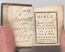 Load image into Gallery viewer, Bible in Miniature; or ,a concise history of the Old & New Testaments. London printed. Circa 1795.