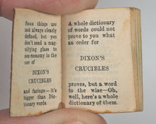 Load image into Gallery viewer, Bryce, David & Son. Glasgow. Advertising. Smallest English Dictionary in the World. Dixon's Crucibles promotional edition. Glasgow. Circa 1900.
