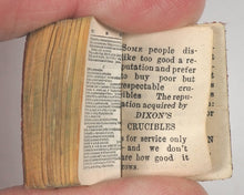 Load image into Gallery viewer, Bryce, David & Son. Glasgow. Advertising. Smallest English Dictionary in the World. Dixon's Crucibles promotional edition. Glasgow. Circa 1900.