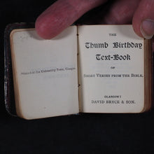 Load image into Gallery viewer, Thumb Birthday Text Book of short verses from the bible. Bryce, David & Son Glasgow. 1894.
