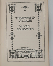 Load image into Gallery viewer, Goldsmith, Oliver. Deserted Village and other poems. Bryce, David & Sons. Glasgow. Circa 1895. Dainty Little Library.