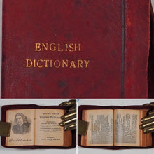 Load image into Gallery viewer, Bryce's Thumb English Dictionary: besides the ordinary and newest words in the language short explanations of a large number of scientific, philosophical, literary, and technical terms. Published by David Bryce and Sons, Glasgow.  Fair Hardcover