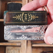 Load image into Gallery viewer, De La Rue's Improved Condensed diary and engagement book. >>FINGER SHAPED MINIATURE BOOK IN LAVISH SILVER SLIPCASE<< Publication Date: 1905 CONDITION: VERY GOOD