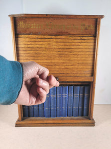 Miniature Library of The Poets. [in Oak Case with rolling tambour front shutter] Works of Shakespeare, and Poems of Burns, Byron, Longfellow, Milton, Scott, Sheridan & Goldsmith. Kent & Co., W. Paternoster Row, London. 1884-90