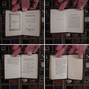 Considerations from Confucius. >>MINIATURE CONFUCIAN BOOK<< Confucius. Arranged with a foreword by R. Dimsdale Stocker. Publication Date: 1910 CONDITION: NEAR FINE