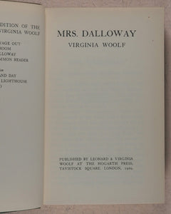 Virginia Woolf. Collected works of Virginia Woolf - every first Uniform Edition,  in original dust-jackets. Hogarth Press. 52 Tavistock Square. London.  1929-1950.
