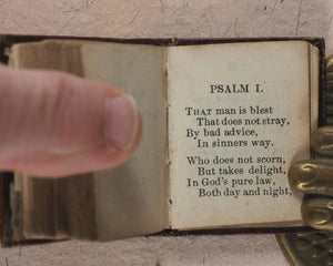 Bible in Miniature or a Concise History of Both Testaments. McDowall, T. & W. Edinburgh. Circa 1845.>>Miniature Scottish Thumb-Bible with rare green title-page<<