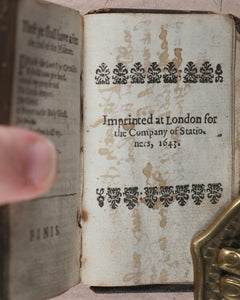 Whole booke of Psalmes Collected into English meeter by Thomas Sternhold, Iohn Hopkins, and others. I.L. for the Company of Stationers. [London]. 1643.