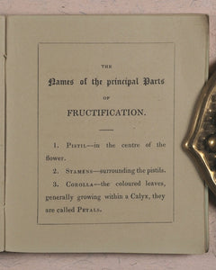 Clavis Botanica. A Key to the Study of Botany: on the System arranged by Linnaeus. Fry, Edmund, Houndsditch. London. 1834.
