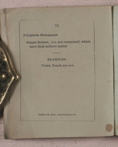 Clavis Botanica. A Key to the Study of Botany: on the System arranged by Linnaeus. Fry, Edmund, Houndsditch. London. 1834.