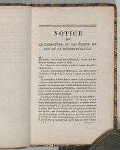 Load image into Gallery viewer, La Rochefoucauld, Francois Duc de. Maximes et Reflexions Morales. Didot le Jeune. Paris. 1827.
