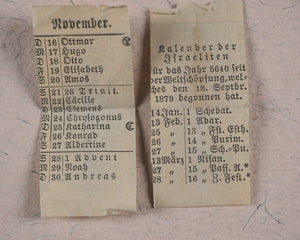 Almanach 1879. Germany. Novel brass folding case.