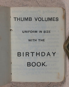 Wilson, Aimee, compiler]. Thumb Autograph Book with Gems of Thought from Classical Authors. Bryce, David and Son. Glasgow. [circa 1890].