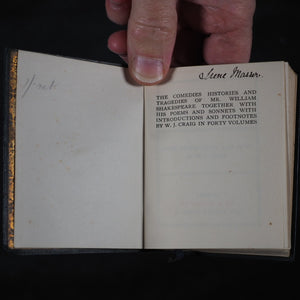 Shakespeare, William. Comedies, Histories and Tragedies of Mr. William Shakespeare together with his Poems and Sonnets with Introductions and Footnotes by W. J. Craig in Forty Volumes. Methuen & Co. London. 1905. With original revolving bookcase.