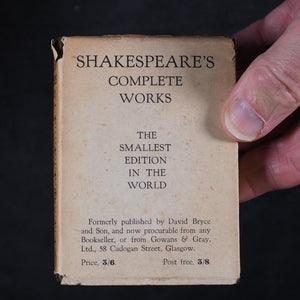 Shakespeare, William. Little Shakespeare. Complete with Glossary. Bryce, David & Son. Glasgow. 1908.