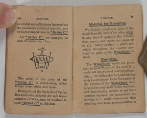Waterbury Watch. Waterbury Watch Co. Waterbury, Conneticut. 1884. [Trade catalogue for pocket watches].