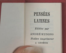 Load image into Gallery viewer, Pensées Latines. Kundig, Andrée. Genève. 1968.
