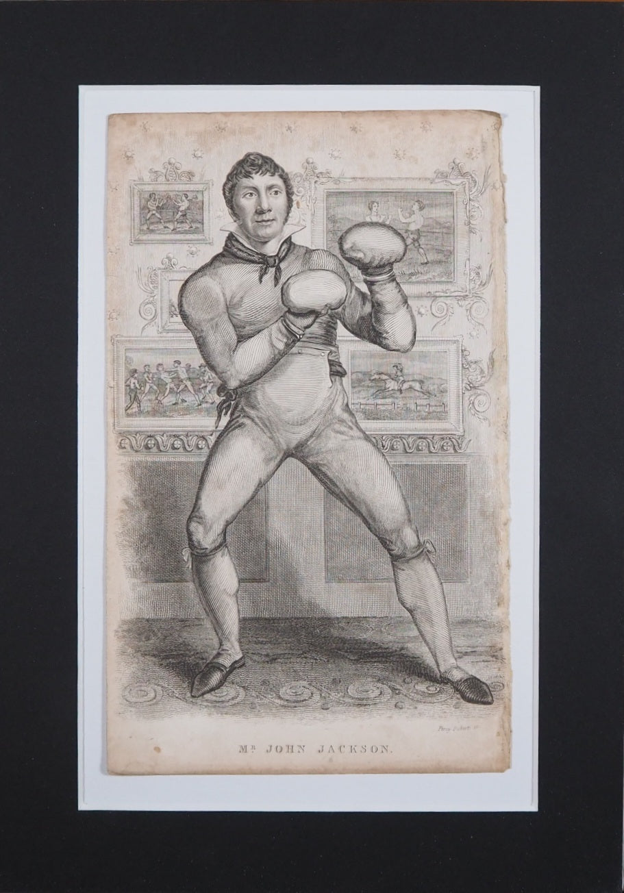 Boxing Engraving, Bare English Knuckle Pugilist John Jackson By Percy Roberts Circa 1810