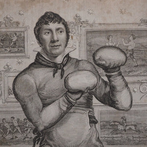 Boxing Engraving, Bare English Knuckle Pugilist John Jackson By Percy Roberts Circa 1810