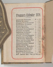 Load image into Gallery viewer, Fromme's Wiener Porte-monnaie Kalender 1879. Fromme, Verlag Von Carl. K.k. Hofbuchdrucker. Wien. [1878].
