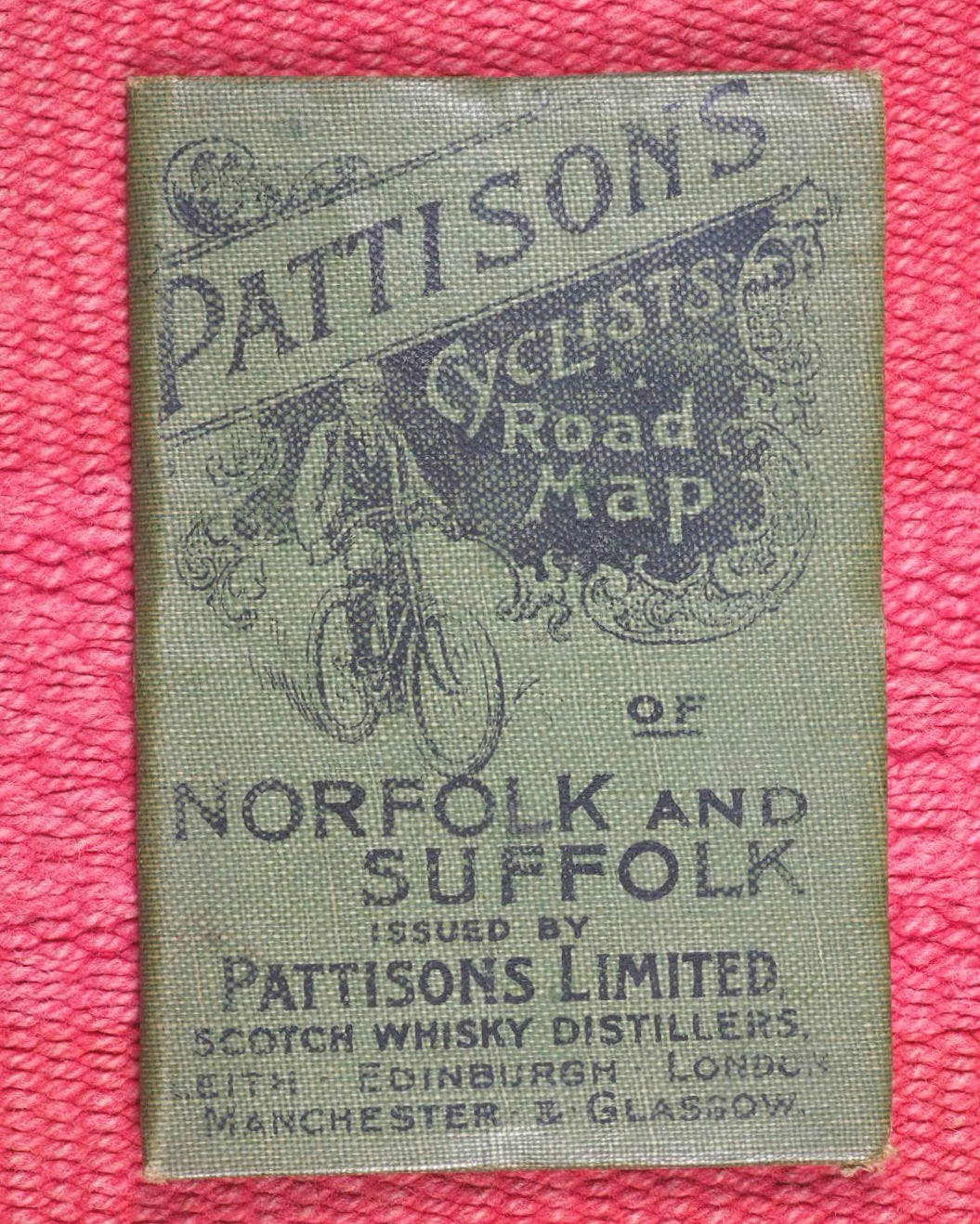 Cyclists Road Map of Norfolk and Suffolk. Pattisons Ltd. Leith. Scotland. Circa 1898.