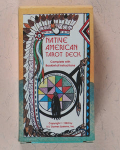Native American Tarot Deck. Magda Weck Gonzalez, Shawnee, with Harry Sparrowhawk and illustrated by J.A. Gonzalez. U.S. Ganes Systens. U.S.A. 1982.  ISBN 0880790091.