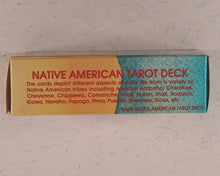 Load image into Gallery viewer, Native American Tarot Deck. Magda Weck Gonzalez, Shawnee, with Harry Sparrowhawk and illustrated by J.A. Gonzalez. U.S. Ganes Systens. U.S.A. 1982.  ISBN 0880790091.
