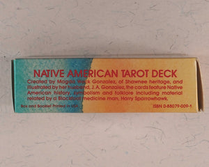 Native American Tarot Deck. Magda Weck Gonzalez, Shawnee, with Harry Sparrowhawk and illustrated by J.A. Gonzalez. U.S. Ganes Systens. U.S.A. 1982.  ISBN 0880790091.