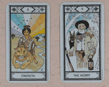 Load image into Gallery viewer, Native American Tarot Deck. Magda Weck Gonzalez, Shawnee, with Harry Sparrowhawk and illustrated by J.A. Gonzalez. U.S. Ganes Systens. U.S.A. 1982.  ISBN 0880790091.
