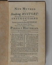 Load image into Gallery viewer, New Method of Studying History. &gt;&gt;FIRST EDITION&lt;&lt; 2 volumes. Richard Rawlinson. London: printed for W. Burton. 1728.
