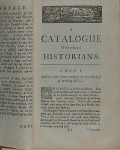 New Method of Studying History. >>FIRST EDITION<< 2 volumes. Richard Rawlinson. London: printed for W. Burton. 1728.