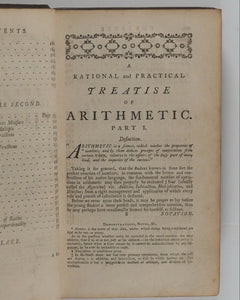 A Rational and Practical Treatise of Arithmetic (in two parts). William Cockin. For the Author. 1766 >>FIRST EDITION<<