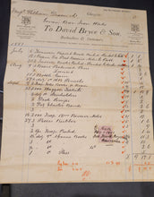 Load image into Gallery viewer, Two Invoice Statements circa 1881 from the David Bryce Business to Govan Bar Iron Works and Messer&#39;s William Dixon &amp; Co.
