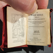 Load image into Gallery viewer, Holy Bible c1896 First Edition. 3rd copy  Holy Bible Containing Old and New Testaments Translated out of the Original Tongues... by His     Majesty&#39;s Special Command.     Bound in red roan with yap edges. Gilt title to spine in        circle. 876pp.
