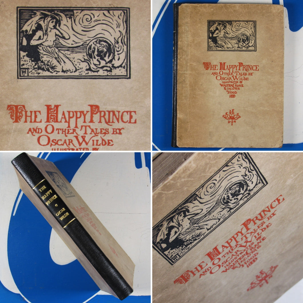 OSCAR WILDE. THE HAPPY PRINCE AND OTHER TALES, Illustrated by Walter Crane & Jacomb Hood. Second edition . David Nutt (Publisher).1889