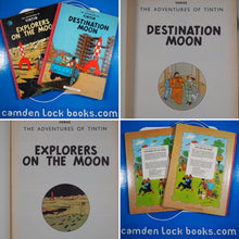 Load image into Gallery viewer, DESTINATION MOON. (The Adventures of TINTIN). FIRST ENGLISH Edition; HERGE [pseud. Georges Remi]. Leslie Lonsdale-Cooper &amp; Michael Turner [Translators] . Published by Methuen. 1959 Comic Condition: Very Good Hardcover
