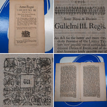 Load image into Gallery viewer, William III, 1697-8: An Act for the better and more orderly Payment of the Lottery Tickets now payable out of certain additional Duties of Excise and of other Annuities lately payable out of Tunnage Duties. Publication Date: 1698 Condition: Very Good
