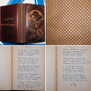 COMMON-PLACE BOOK WITH FOLK-ART CARVED BINDING Publication Date: 1928 Condition: Very Good