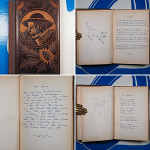 COMMON-PLACE BOOK WITH FOLK-ART CARVED BINDING Publication Date: 1928 Condition: Very Good