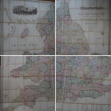 Load image into Gallery viewer, Map of England &amp; Wales Divided into Counties, Parliamentary Divisions and Dioceses. Shewing the Principal Roads, Railways, Rivers and Canals. Publication Date: 1840 Condition: Very Good
