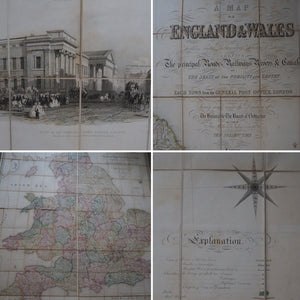 Map of England & Wales Divided into Counties, Parliamentary Divisions and Dioceses. Shewing the Principal Roads, Railways, Rivers and Canals. Publication Date: 1840 Condition: Very Good