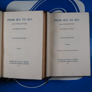 From Sea to Sea and other Sketches Letters of Travel, Bombay edition [fine binding, J.Paul Getty association (?)] Rudyard Kipling. Publication Date: 1913. Condition: Fine