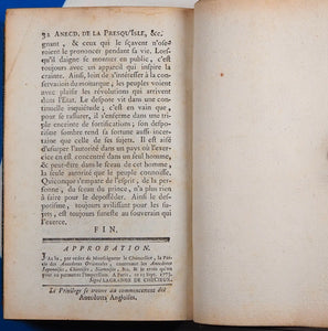 Anecdotes, Chinoises, Japonoises, Siamoises, Tonquinoises. [CHINA] CASTILLON, Jean. Publication Date: 1774 Condition: Very Good