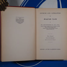 Load image into Gallery viewer, Sources and Literature of English Law. With a Foreword by the Rt. Honorable Lord Justice Atkin. Holdsworth, WS: Published by Clarendon Press, Oxford ,, 1925 Hardcover
