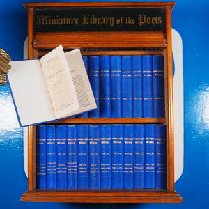 Miniature Library of The Poets. [in Oak Case with rolling tambour front shutter] Shakespeare, Burns, Milton, Longfellow, Wordsworth, Scott & Hood Publication Date: 1881