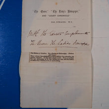 Load image into Gallery viewer, The glories of crinoline; by a doctor of philosophy. DOCTOR OF PHILOSOPHY, pseud. [James Hain Friswell (1825 -78) ]+[Elizabeth Lowe contemporary handwrittn note]. Publication Date: 1866 Condition: Very Good
