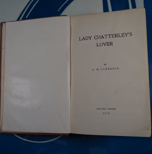 LADY CHATTERLEY'S LOVER (LIMITED EDITION) D.H. Lawrence Published by Privately Printed, 1929